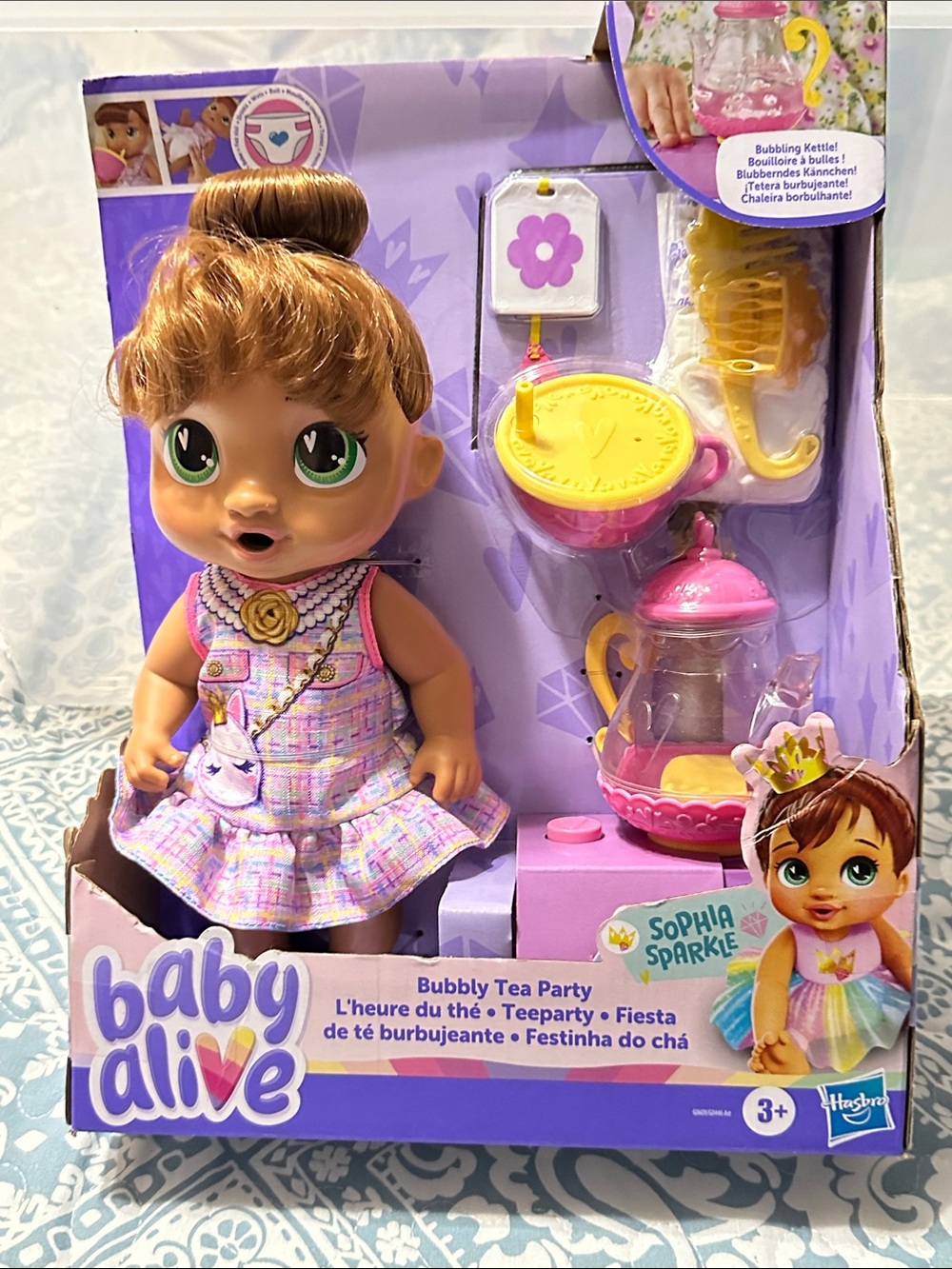Hasbro Baby Alive Tea Party Doll in Pink and Purple Outfit
